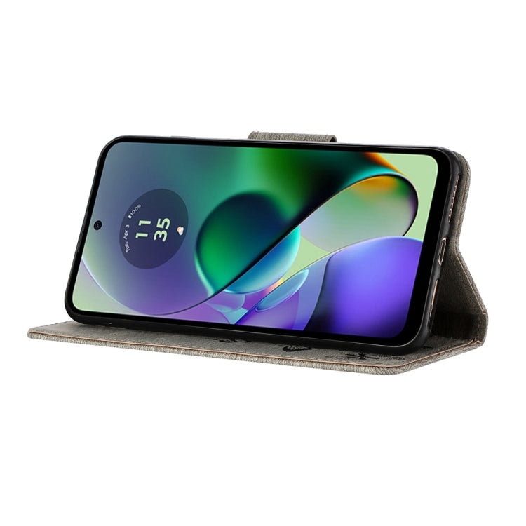 BUTTERFLY Knižkové puzdro pre Motorola Moto G54 5G / G54 5G Power Edition - sivé