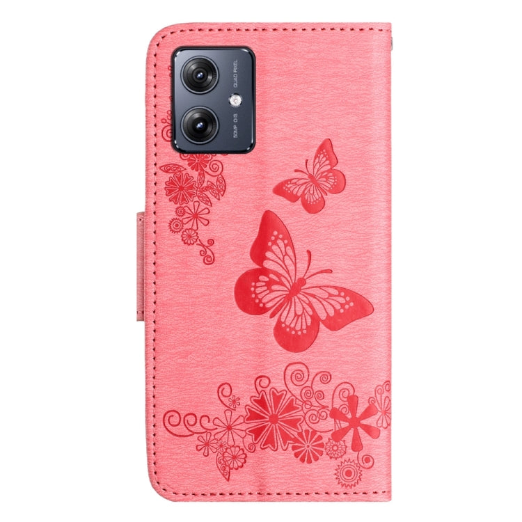 BUTTERFLY Knižkové puzdro pre Motorola Moto G54 5G / G54 5G Power Edition - ružové