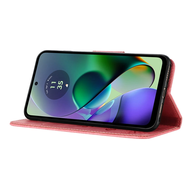 BUTTERFLY Knižkové puzdro pre Motorola Moto G54 5G / G54 5G Power Edition - ružové