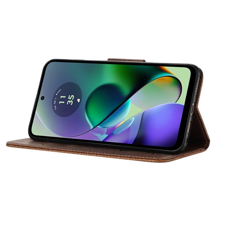 BUTTERFLY Knižkové puzdro pre Motorola Moto G54 5G / G54 5G Power Edition - hnedé
