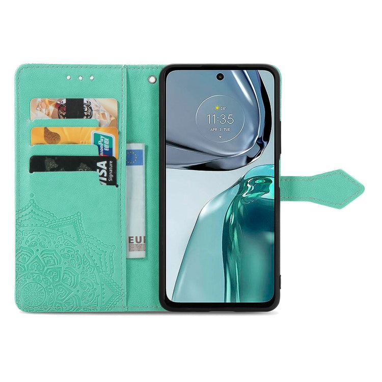MANDALA Knižkové puzdro pre Motorola Moto G42 - zelené