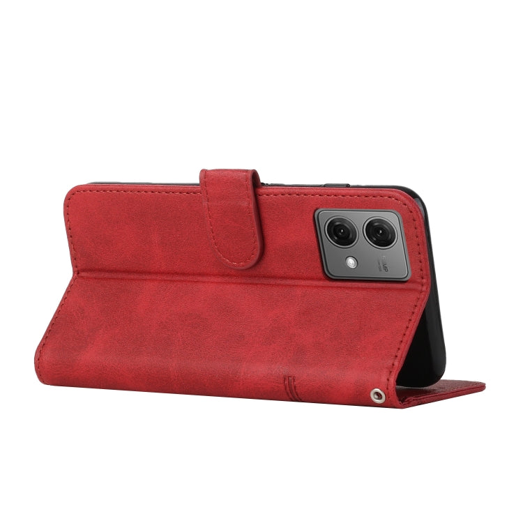 STITCHING Knižkové puzdro pre Motorola Moto G84 5G - červené