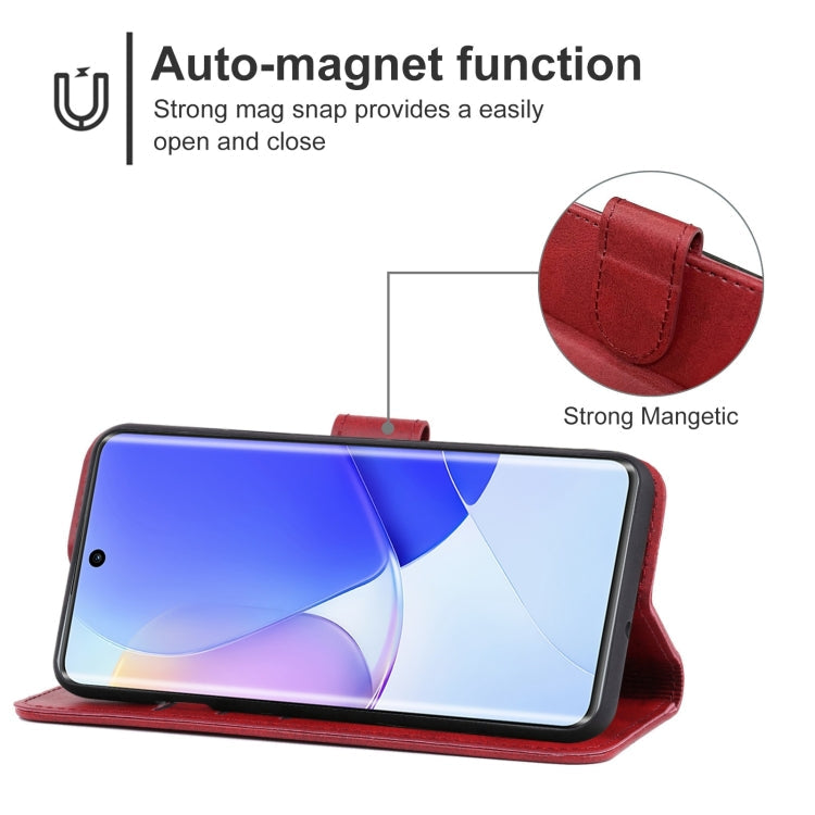 SOLID Knižkové puzdro pre Huawei Nova 9 - červené