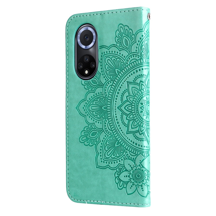 FLOWER Knižkové puzdro pre Huawei Nova 9 - zelené