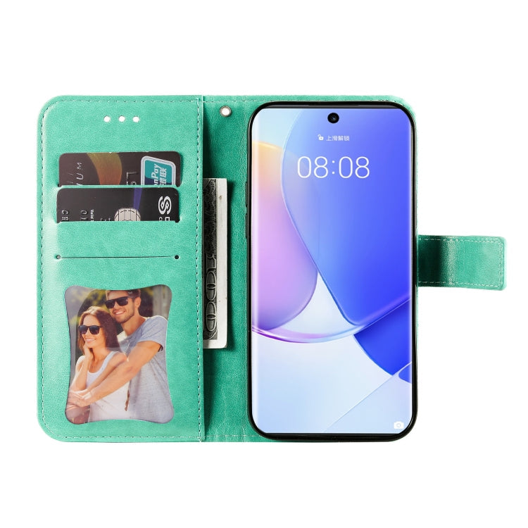 FLOWER Knižkové puzdro pre Huawei Nova 9 - zelené