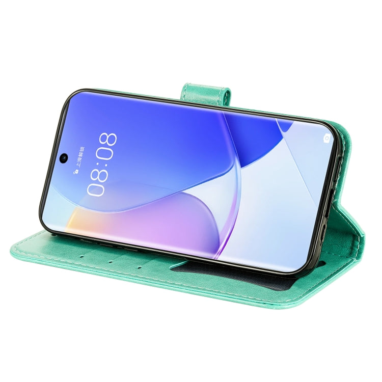 FLOWER Knižkové puzdro pre Huawei Nova 9 - zelené