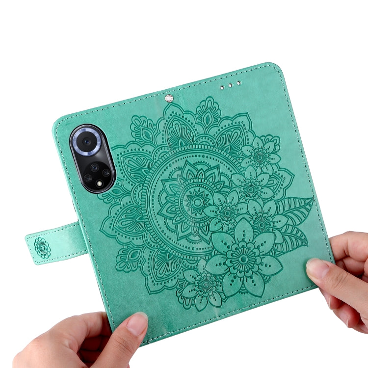 FLOWER Knižkové puzdro pre Huawei Nova 9 - zelené