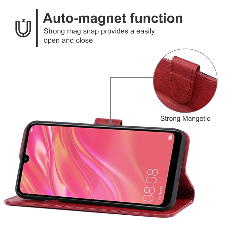 SOLID Knižkové puzdro pre Huawei Y7 2019 / Y7 Prime 2019 - červené