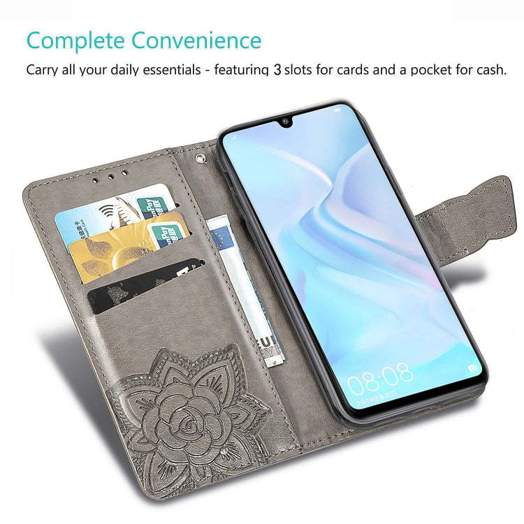 BUTTERFLY Knižkové puzdro pre Huawei P30 Lite - fialové