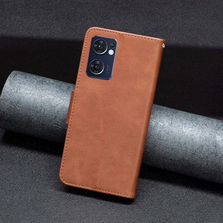 Knižkové puzdro na Oppo Reno 7 Lite 5G – Solid, hnedé