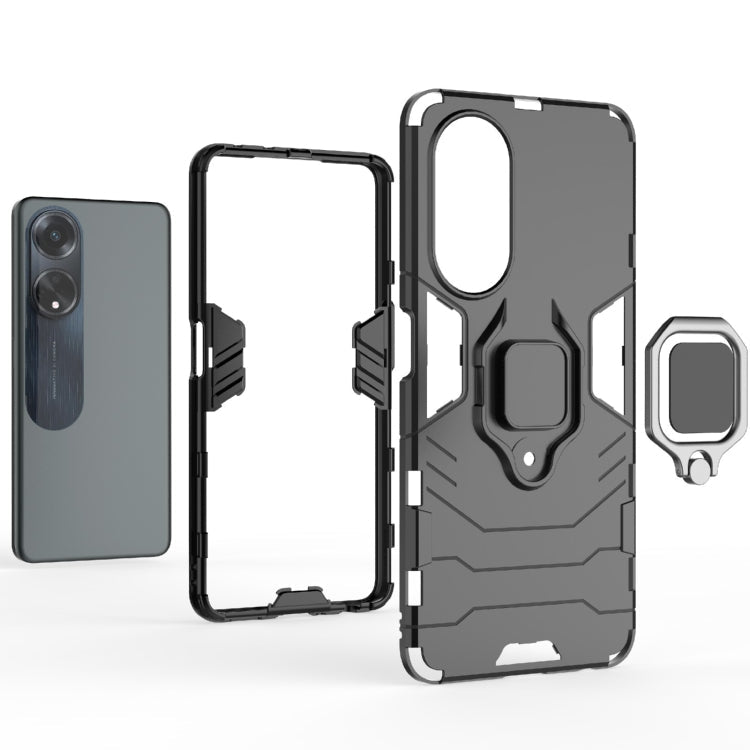 Ochranný kryt na Oppo A98 5G – Ring Armor, čierný