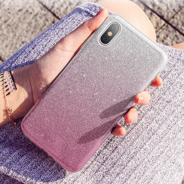 Silikónové puzdro Forcell Shining pre Apple iPhone XS MAX ružové