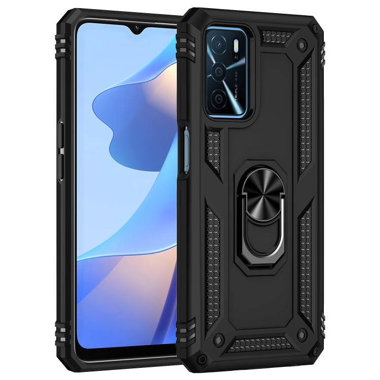 Ochranný kryt na OPPO A16 / A16s – Ring Armor, čierný