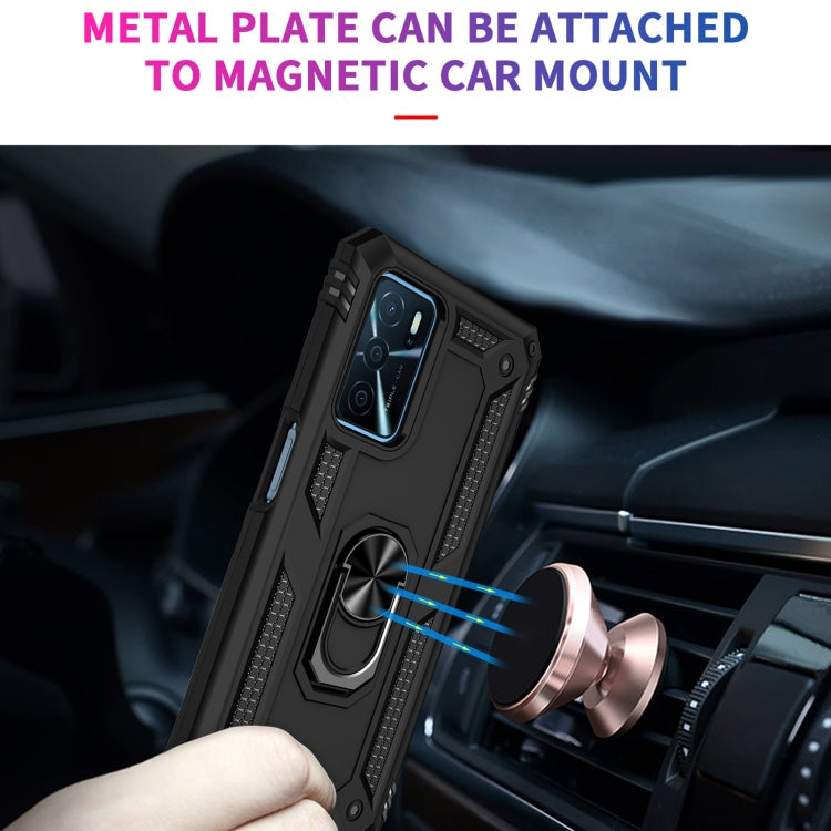 Ochranný kryt na OPPO A16 / A16s – Ring Armor, čierný