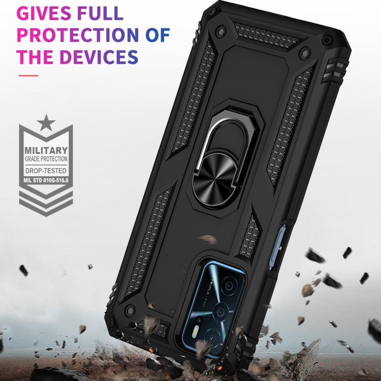 Ochranný kryt na OPPO A16 / A16s – Ring Armor, čierný