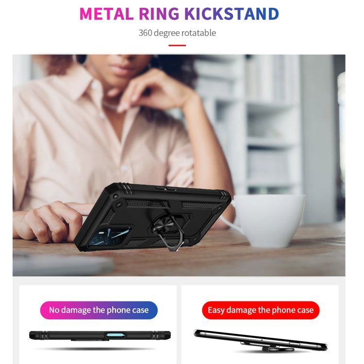 Ochranný kryt na OPPO A16 / A16s – Ring Armor, čierný