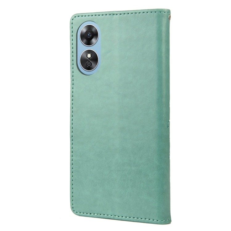 Knižkové puzdro na Oppo A17 – Butterfly, zelené