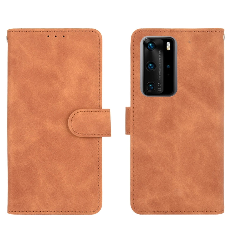 SOLID Knižkové puzdro pre Huawei P40 Pro - hnedé