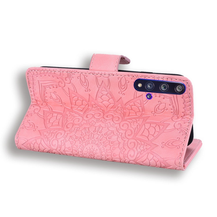 FLOWER Knižkové puzdro pre Huawei Nova 5T / Honor 20 - ružové