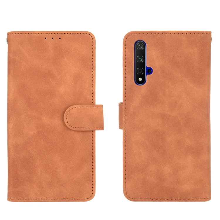 SOLID Knižkové puzdro pre Huawei Nova 5T / Honor 20 - hnedé
