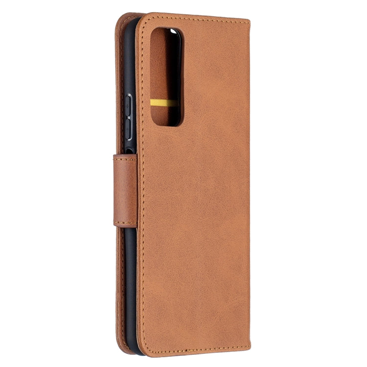 LAMBSKIN Knižkové puzdro pre Huawei P Smart 2021 - svetlo hnedé