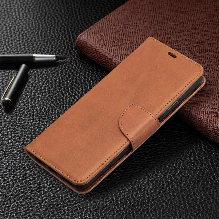 LAMBSKIN Knižkové puzdro pre Huawei P Smart 2021 - svetlo hnedé
