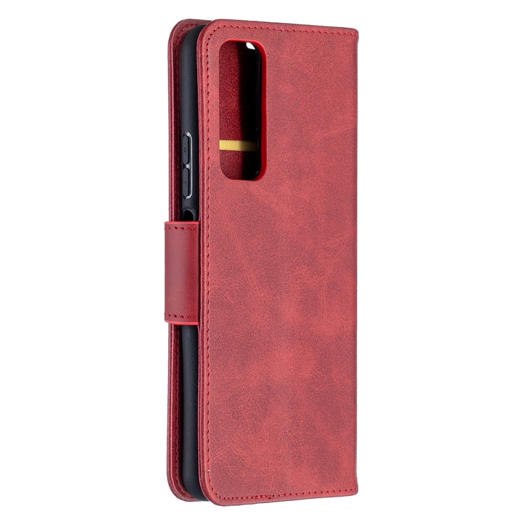 LAMBSKIN Knižkové puzdro pre Huawei P Smart 2021 - červené