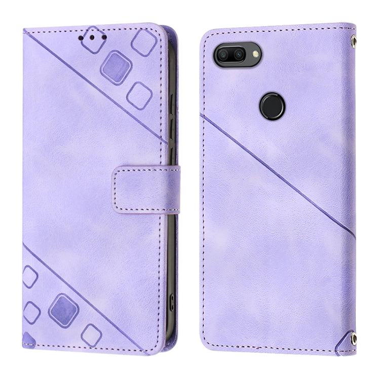 EMBOSSED Knižkové puzdro pre Huawei P Smart - fialové