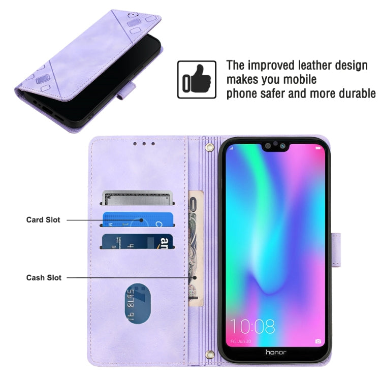 EMBOSSED Knižkové puzdro pre Huawei P Smart - fialové