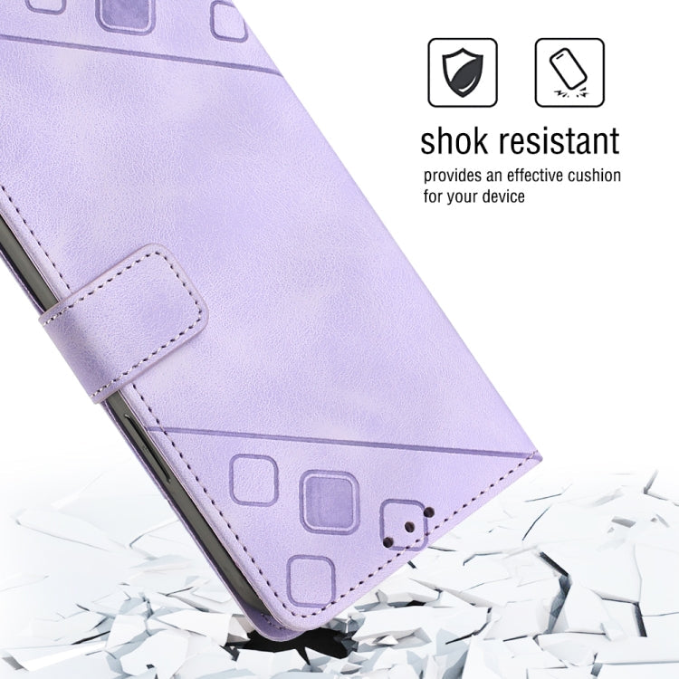 EMBOSSED Knižkové puzdro pre Huawei P Smart - fialové
