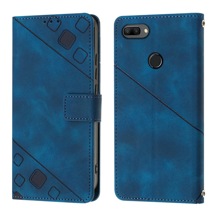 EMBOSSED Knižkové puzdro pre Huawei P Smart - modré