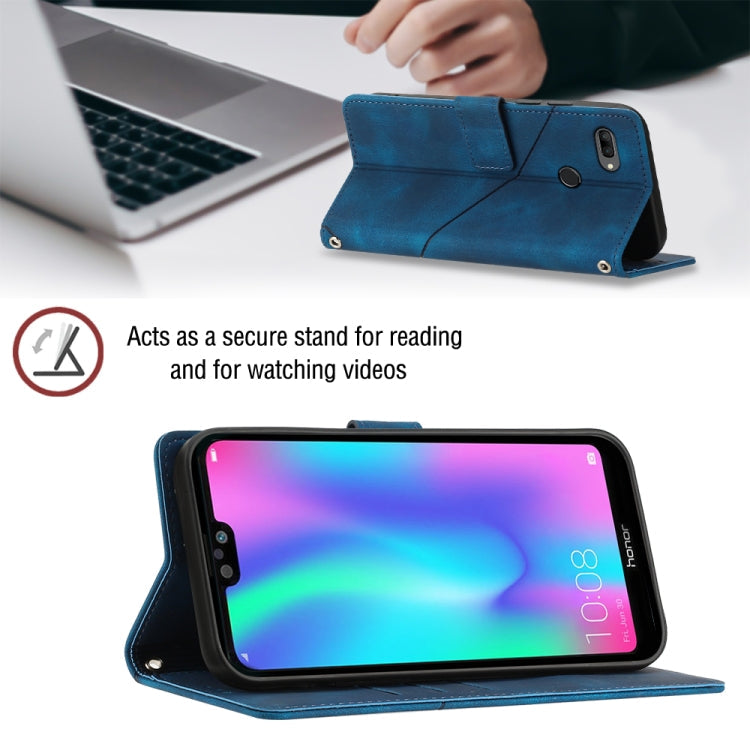 EMBOSSED Knižkové puzdro pre Huawei P Smart - modré