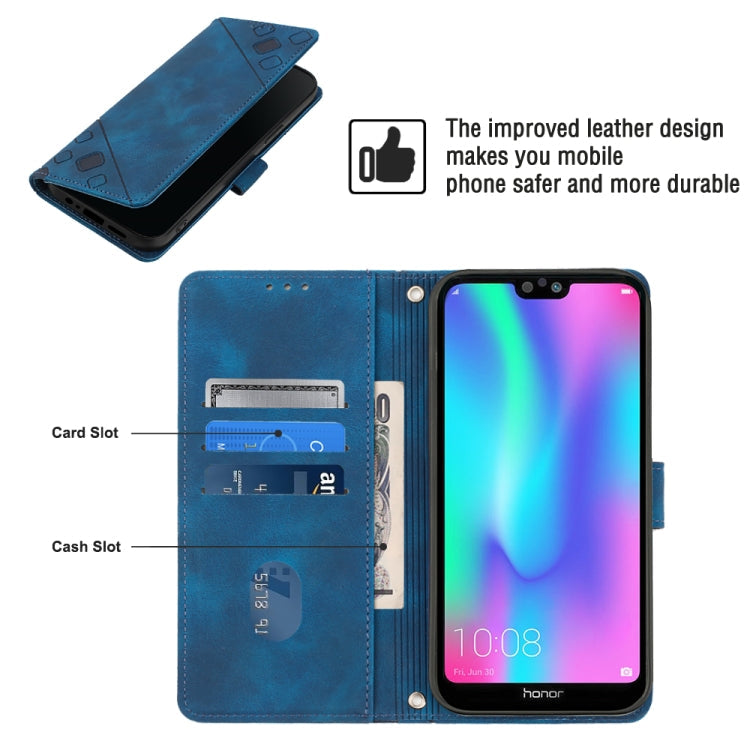EMBOSSED Knižkové puzdro pre Huawei P Smart - modré