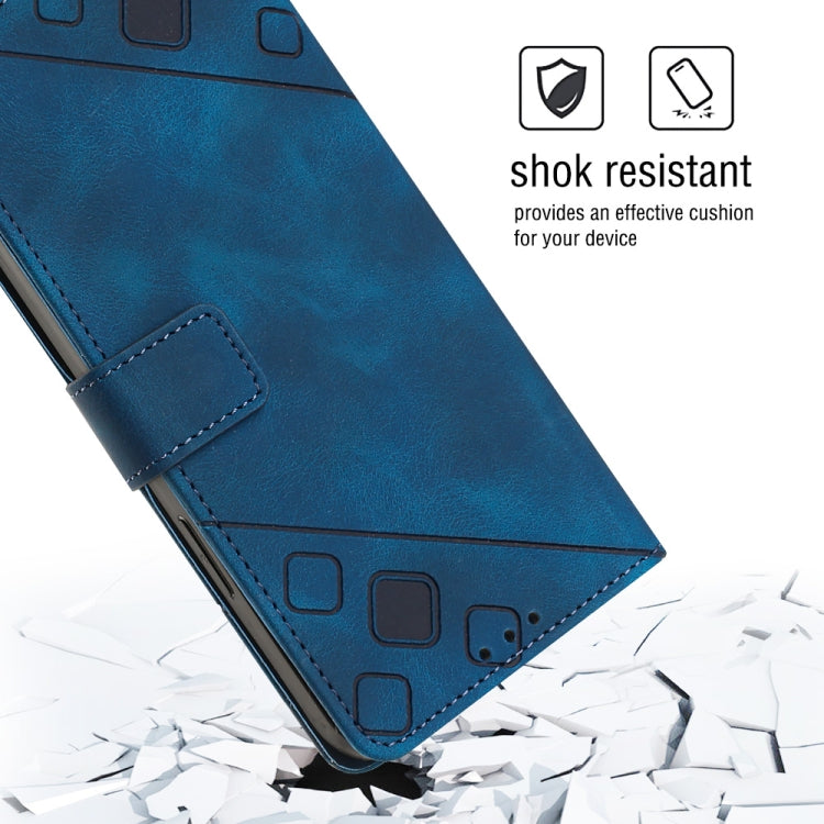 EMBOSSED Knižkové puzdro pre Huawei P Smart - modré