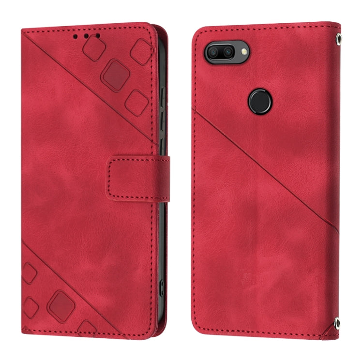 EMBOSSED Knižkové puzdro pre Huawei P Smart - červené