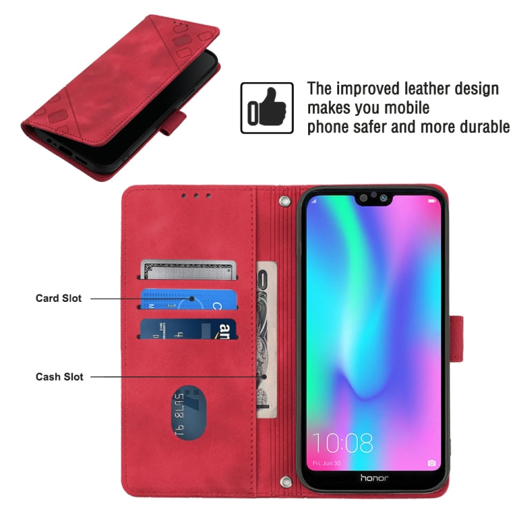 EMBOSSED Knižkové puzdro pre Huawei P Smart - červené
