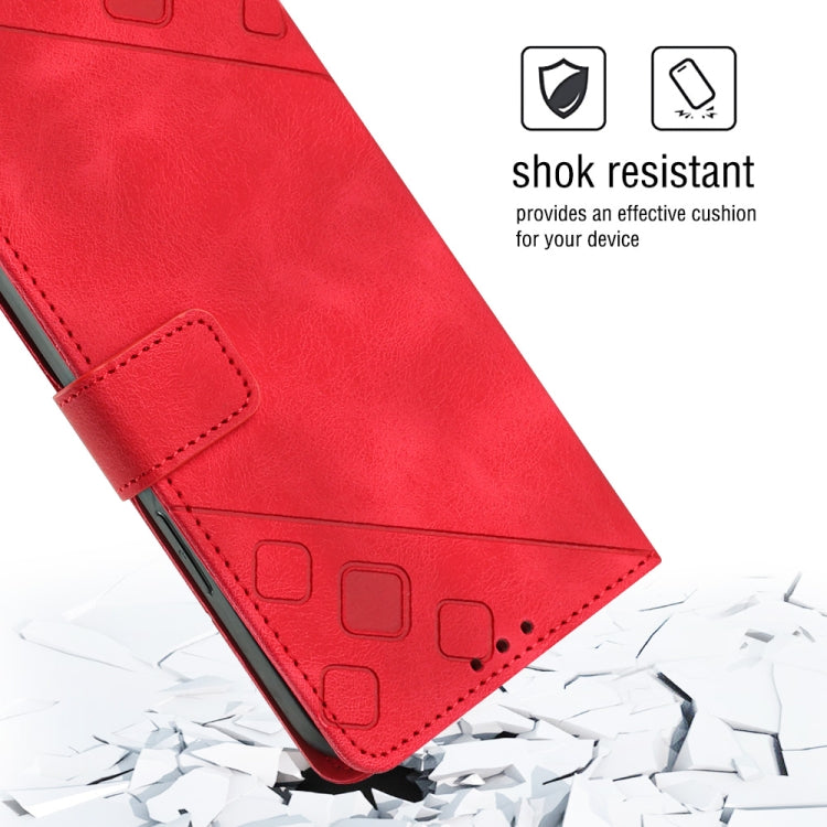 EMBOSSED Knižkové puzdro pre Huawei P Smart - červené