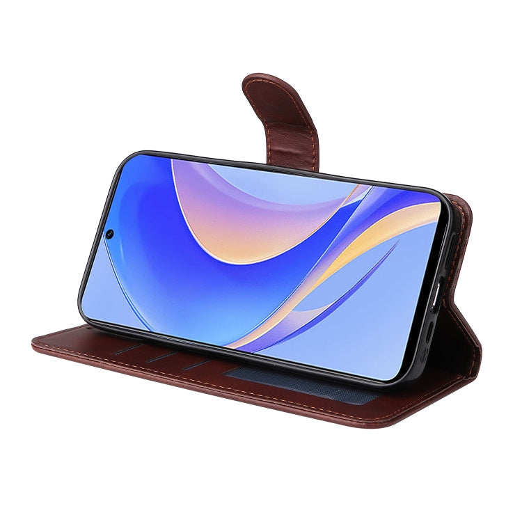 CALF Knižkové puzdro pre Huawei Nova Y90 - tmavo hnedé