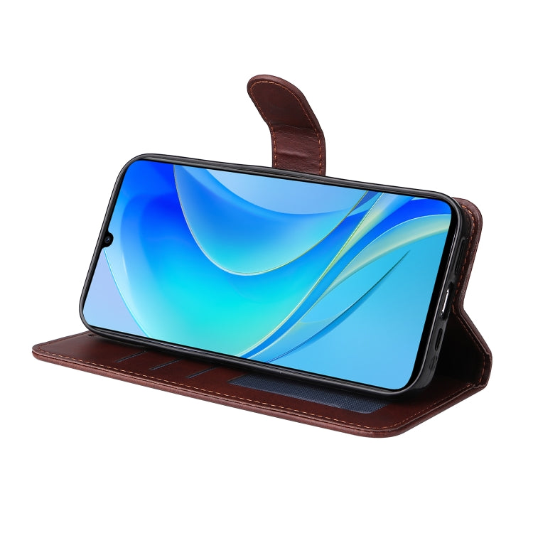 CALF Knižkové puzdro pre Huawei Nova Y70 - tmavo hnedé