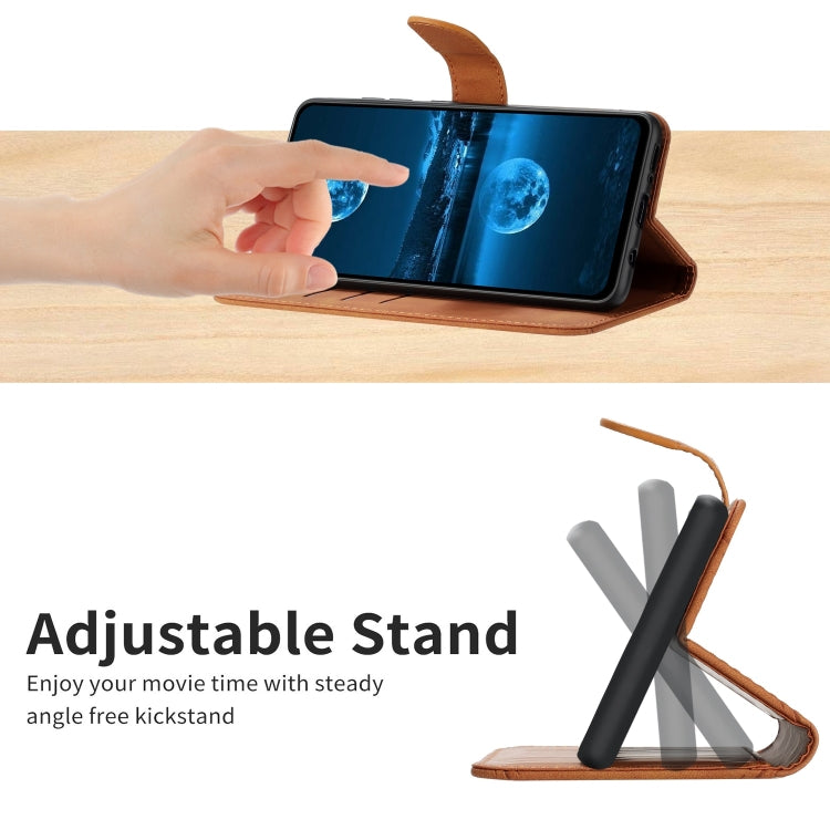 STITCHING Knižkové puzdro pre Apple iPhone 13 Pro Max - hnedé