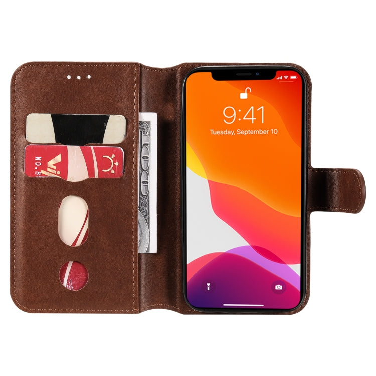 SOLID Knižkové puzdro pre Apple iPhone 13 mini - tmavo hnedé