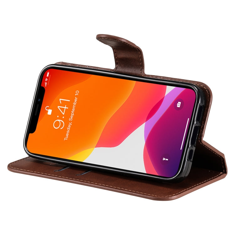 SOLID Knižkové puzdro pre Apple iPhone 13 mini - tmavo hnedé