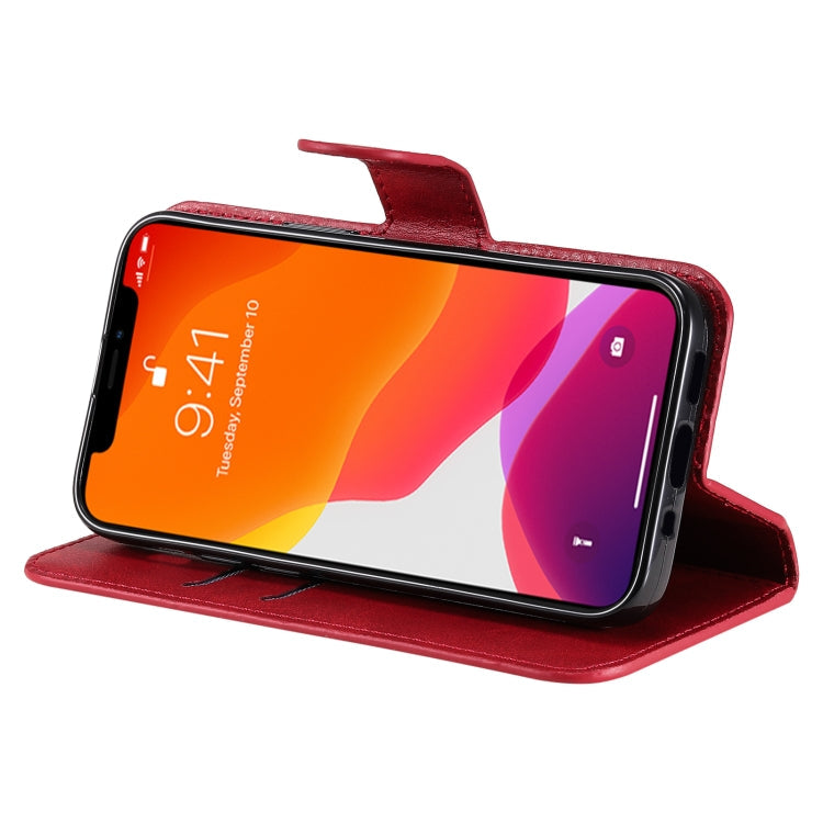 SOLID Knižkové puzdro pre Apple iPhone 13 mini - červené