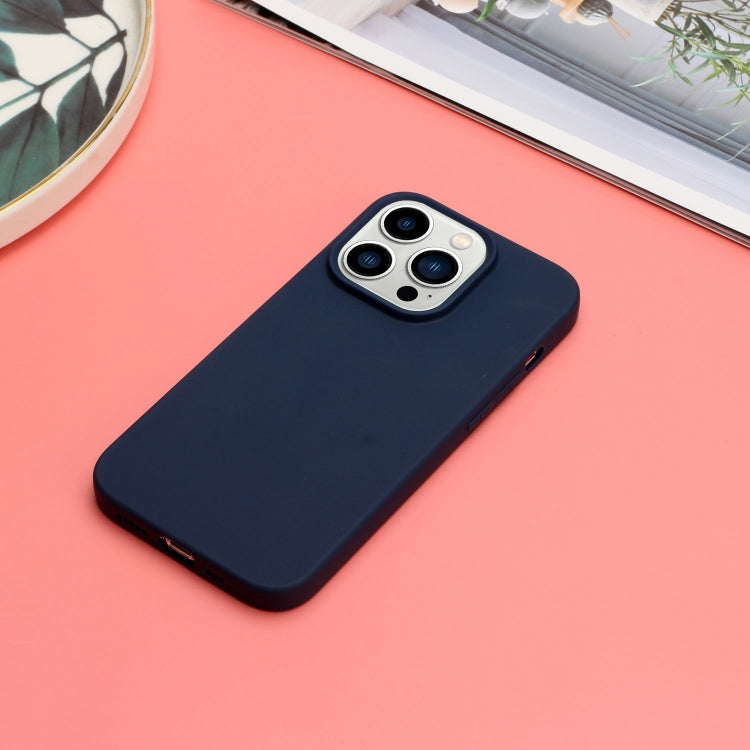 MATT Silikónový obal pre Apple iPhone 14 Pro - modrý