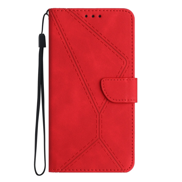 STITCHING Knižkové puzdro pre Apple iPhone 15 - červené