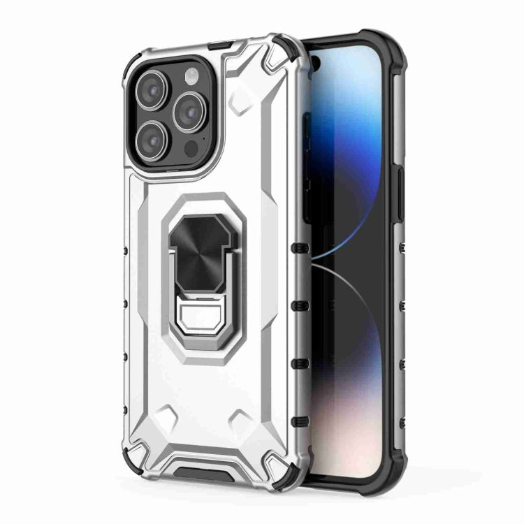 RING ARMOR Tvrdený kryt pre Apple iPhone 15 Pro - sivý