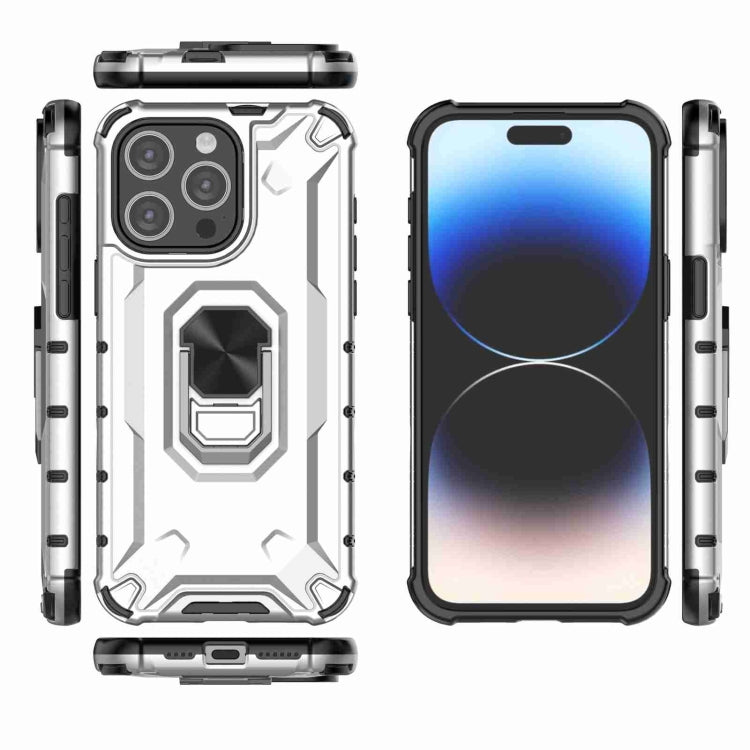 RING ARMOR Tvrdený kryt pre Apple iPhone 15 Pro - sivý