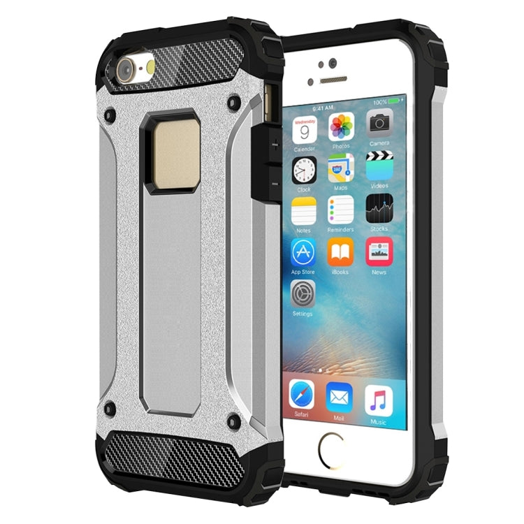 HYBRID ARMOR Tvrdený kryt pre Apple iPhone 5 / 5S / SE - sivý