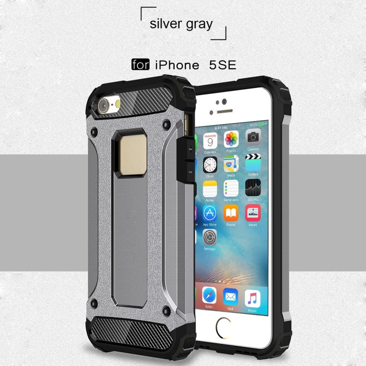 HYBRID ARMOR Tvrdený kryt pre Apple iPhone 5 / 5S / SE - silver