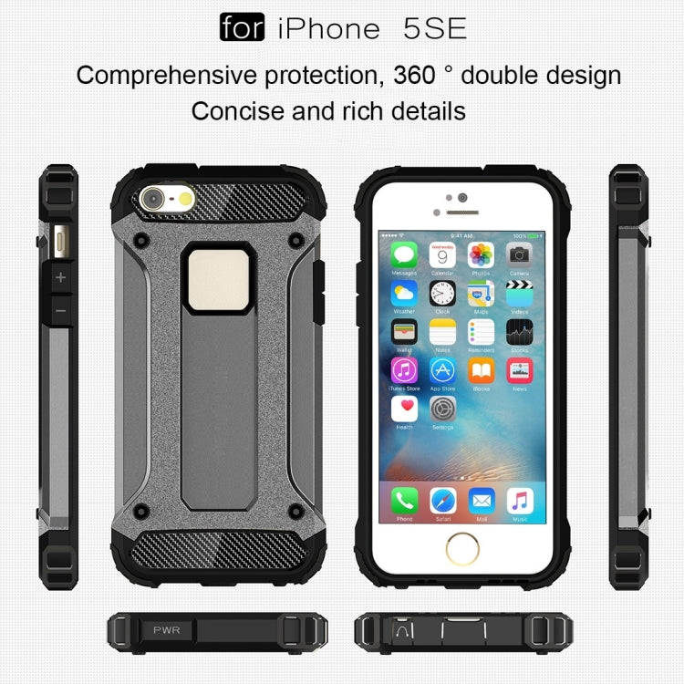 HYBRID ARMOR Tvrdený kryt pre Apple iPhone 5 / 5S / SE - silver